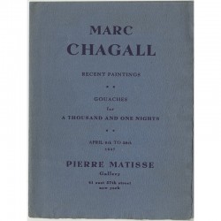 Dépliant de l'exposition consacrée à Marc Chagall à la galerie Pierre Matisse en 1947