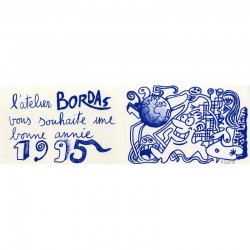 carte de vœux en lithographie d'Hervé Di Rosa pour l'atelier Bordas