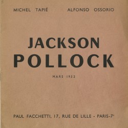 Catalogue de la première exposition à Paris de Jackson Pollock, galerie de Paul Facchetti, 1952