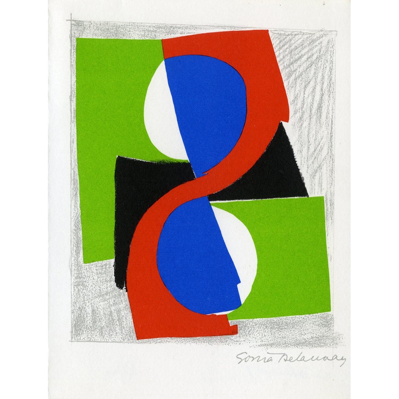 lithographie signée et numérotée de Sonia Delaunay pour le livre de Jan Brzekowski "Lettres en souffrance"