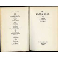 Page de titre de "The black book" de Durrell, Faber & Faber, 1973