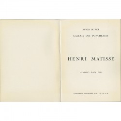 catalogue et organisation de l'exposition  "Henri Mtisse, Nice 1950" par l'UMAM (Union Méditerranéenne pour l'Art Moderne)