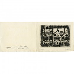 gravure originale n° 86/150 de Jean Couy pour ne carte de voeux