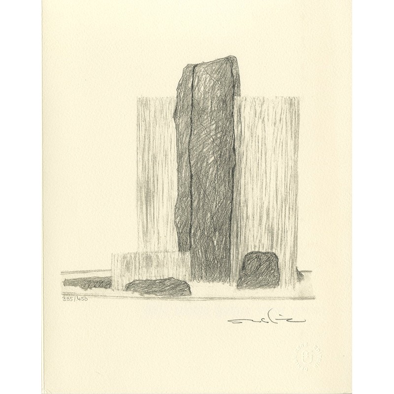 lithographie originale de Takashi Nahara "Water cutting stones", 1986 lithographie originale de Takashi Nahara "Water cutting stones", 1986