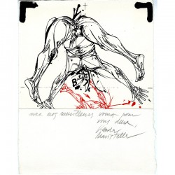 lithographie de Vladimir Velickovic pour ses voeux à Anne Dagbert