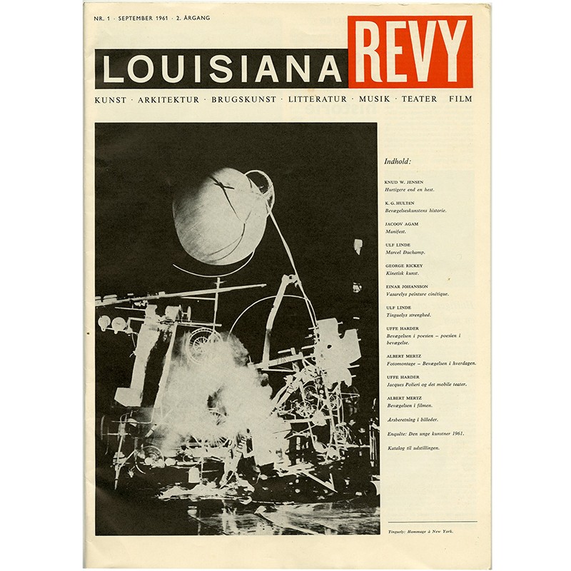 Jean Tinguely en couverture de la revue Louisiana Revy n°1, 1961