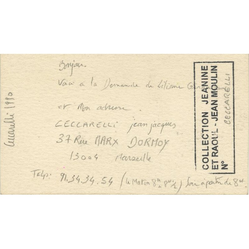 aquarelle et collage de Jean-Jacques Ceccarelli, 1990