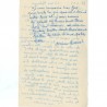 Verso d'une lettre autographe de Minou Drouet, 1956