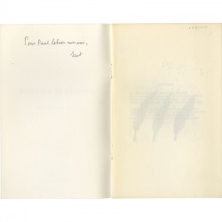 envoi autographe de Louis Scutenaire sur la 2e de couverture adressé à Paul Lebeer