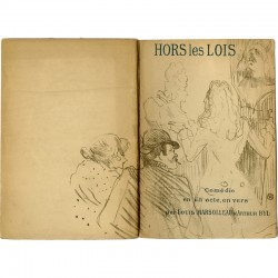 lithographie de Toulouse-Lautrec, couverture du texte de "Hors la loi" de Louis Marsolleau et Arthur Byl