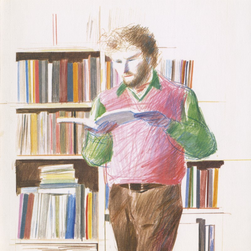 David Hockney  "Dessins et gravures", à la galerie Claude Bernard, 1975
