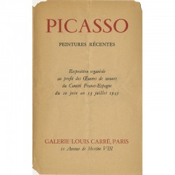 feuillet/catalogue de l'exposition de Pablo Picasso à la galerie Louis Carré, 1945