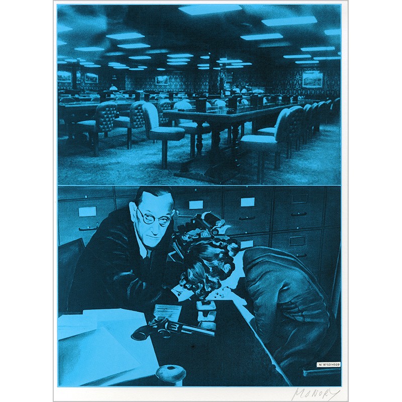 Sérigraphie de Jacques Monory extraite du livre "USA 76. Bicentenaire Kit" de Michel Butor et Jacques Monory