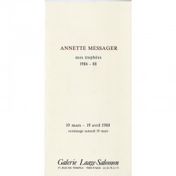 exposition d'Annette Messager "Mes Trophées 1968-1988" à la galerie Laage-Salomon