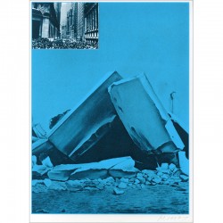 Sérigraphie originale "Ruine" de Jacques Monory extraite du livre "USA 76. Bicentenaire Kit" de Michel Butor et Jacques Monory