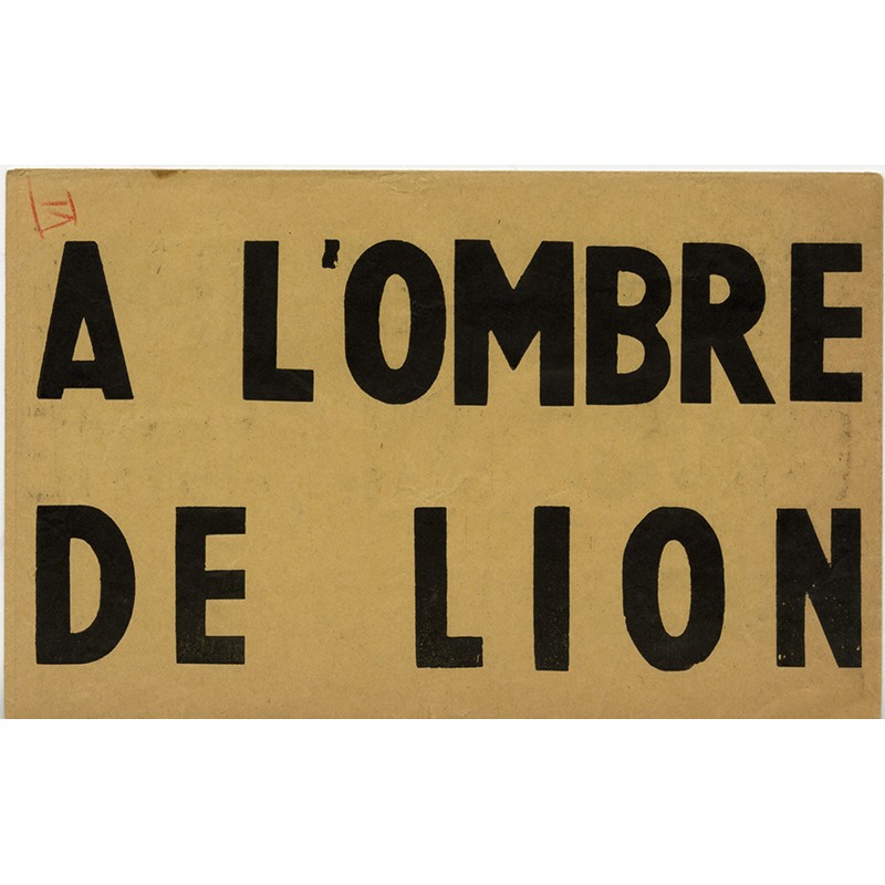 "À l'ombre de lion diffamé ..." tract surréaliste, 1951
