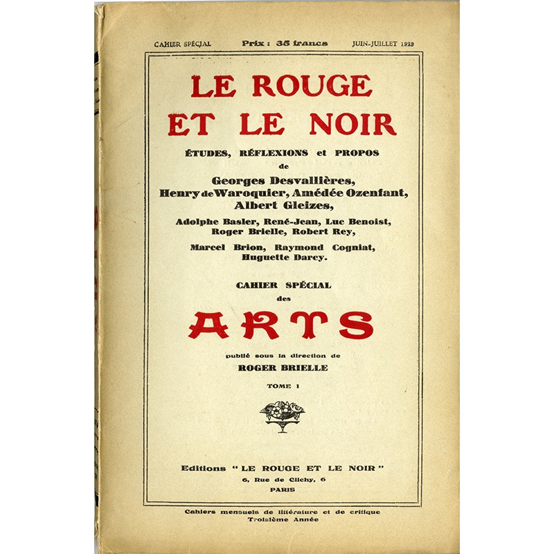 Revue Le Rouge et le Noir, Cahier spécial Art, 1929
