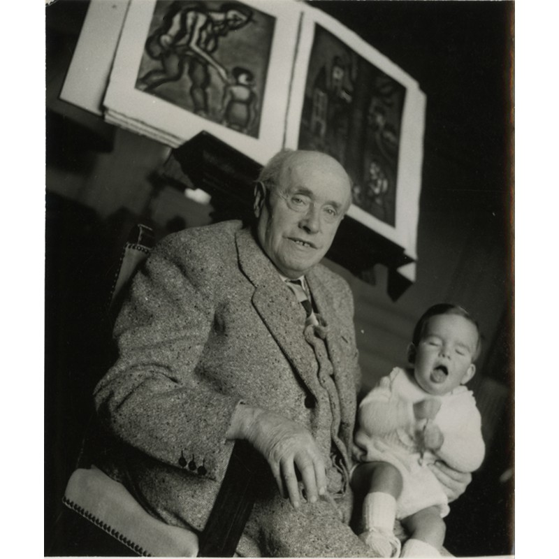 Georges Rouault et un enfant, photographié par la photographe Ina Bandy
