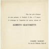 Carton d'invitation pour l'exposition d'Alberto Giacometti, Galerie Maeght, à Paris en 1961
