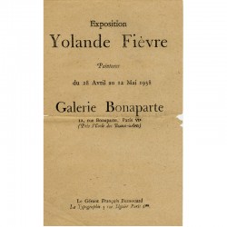 Yolande Fièvre, galerie Bonaparte, 1938