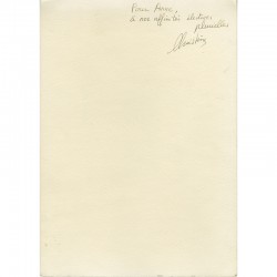 envoi de Christine Piot à Anne Dagbert au crayon de son aquarelle, signé "Christine" au verso