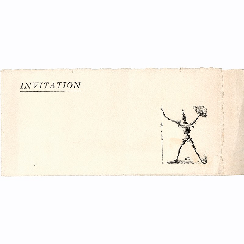 carton d'invitation pour l'exposition du "Livre le plus cher du Monde : Don Quichotte" illustré par Salvador Dalí