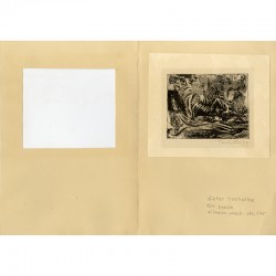 gravure signée au crayon de Dieter Tucholke, 1964, offerte à Raoul-Jean Moulin