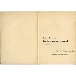 André Breton "Co je surrealismus ?" édité par Joža Jícha, Brno, 1937