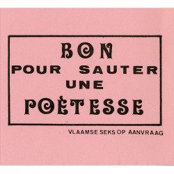 tract sur carton rose édité et distribué par Marcel Mariën, Knokke, 1972