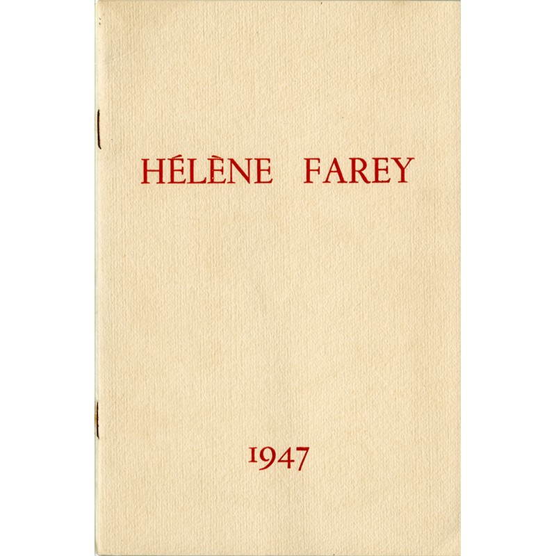 catalogue de l'exposition d'Hélène Farey à la galerie Claude, 1947