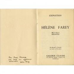 envoi à Marie Monnier (sœur de la libraire Adrienne Monnier) par Hélène Farey