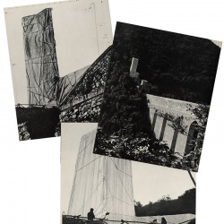 8 cartes documentant le projet «Packed Tower» de Christo à Spoleto en Italie en 1968
