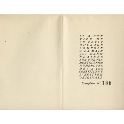 ouvrage de Francis Ponge composé à la main sur pur fils Montgolfier , 1946numérotés