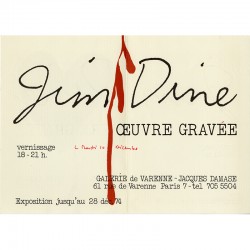 Jim Dine, Galerie de Varenne - Jacques Damase, 1974