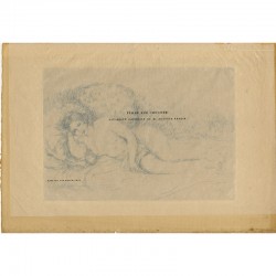 Eau-forte originale d'Auguste Renoir, sous son papier serpente d'origine, 1907