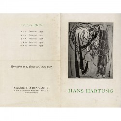 plaquette de l'exposition de Hans Hartung, Lydia Conti, 1947