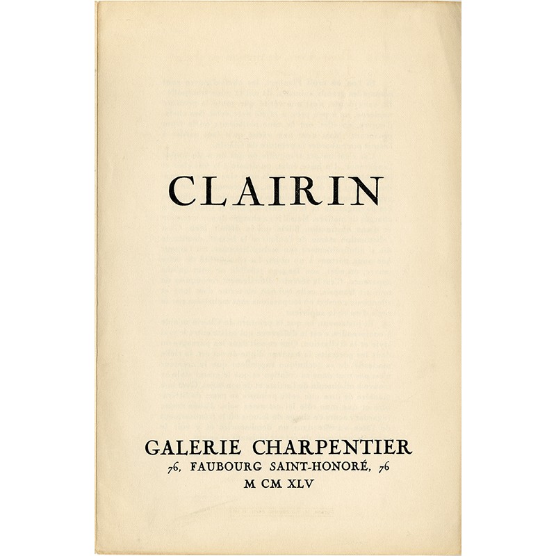 Albert Camus, Clairin, Galerie Charpentier, 1945