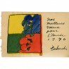 Gouache de Yasse Tabuchi pour une carte de voeux 1976