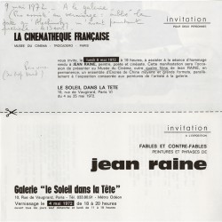 invitation à l'exposition des peintures de Jean Raine "Fables et contre-fables"à la galerie Le soleil dans la Tête