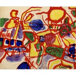 couverture en lithographie de Corneille pour son catalogue à la galerie Mathias Fels, 1962
