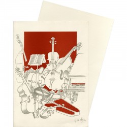 L'orchestre, lithographie de Georges Rohner, 1968