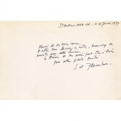 carte de vœux de Jacques Haramburu adressée à Raoul-Jean Moulin pour l'année 1977
