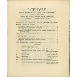 L'œuvre, revue de théâtre, fascicule de l'hiver 1924