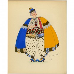 projet de costume pour "L'Oiseau bleu", aquarelle de Simon Lissim, 1925