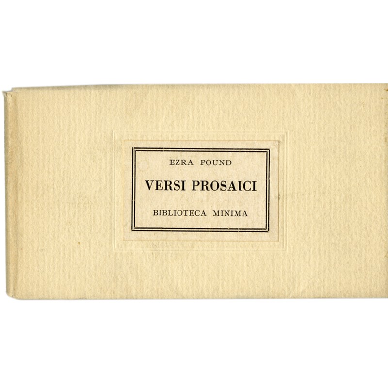 Versi prosaici, d'Ezra Pound, Bibliotheca Minima, Salvatore Sciascia Editore, 1959