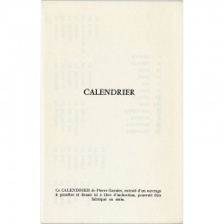 "Calendrier", poèmes visuels de Pierre Garnier, 1963