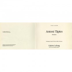 carton d'invitation pour l'exposition d'Antoni Tàpies à la galerie Lelong, Paris,  1988