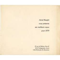 Carte de vœux de la galerie Adrien Maeght, 1979