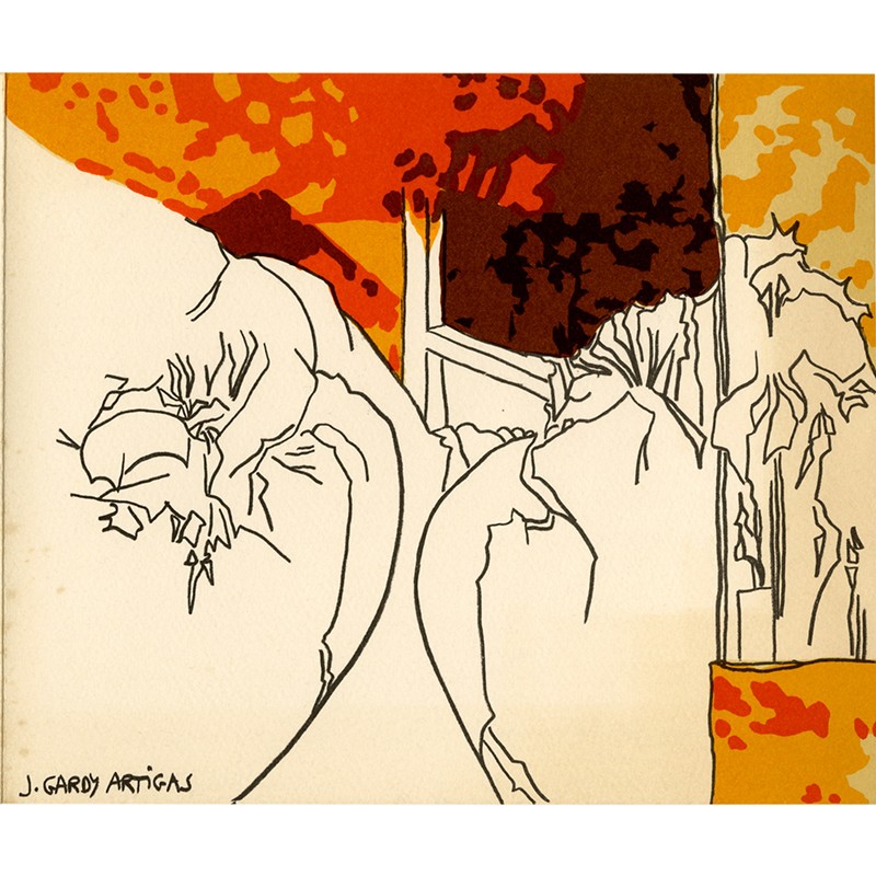 Carte de vœux de la galerie Adrien Maeght, lithographie originale de Joan Gardy-Artigas, 1979