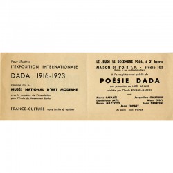 "Poésie Dada" avec Maria Casarès, Jacqueline Gauthier, Dominique Jaÿr, Alain Cuny, Pascal Mazzotti, Jean Negroni, Jean Topart